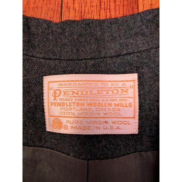 Vintage Pendleton Dark Grey Blazer Jacket Size 8 100% Virgin Wool - Picture 7 of 9